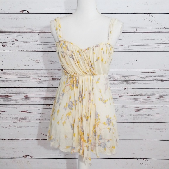 Free People Tops - Nwt Free People pale yellow floral blouse TB1